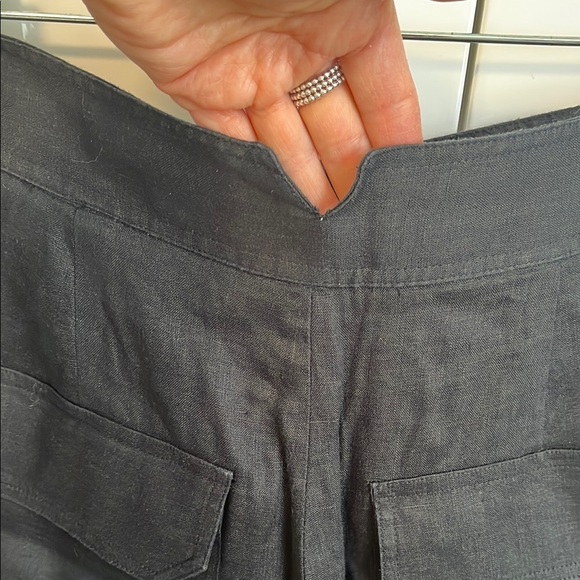 EQUIPMENT Kalil Linen Cropped Culotte Pants Folded Hem, Size 6 - Picture 11 of 16